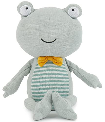 Bieco Frosch Kuscheltier | 20 cm | Leinen Kuscheltier Baby | Baby Kuscheltier Mädchen & Junge | Stuffed Animal | Frosch Stofftier Baby | Süße Baby Kuscheltiere | Frosch Plüschtier aus Leinenstoff
