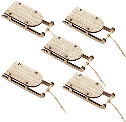 BESPORTBLE 5 Stück Miniatur Holz Mini Schlitten Tisch Desktop-Schlitten für Weihnachten
