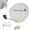 Zehnder 60cm Spiegel Schüssel Stahl + LogiSat Single LNB | 1 Teilnehmer HD Digital SAT Anlage Set hellgrau | DVB-S/S2 Full HDTV 3D 4K Ultra HD UHD Empfang