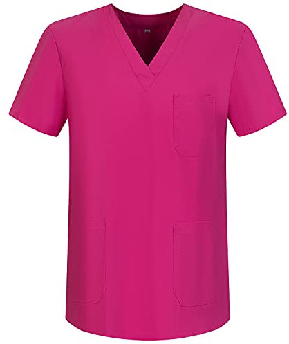 MISEMIYA - Medizinische Uniformen Unisex Top Krankenschwester Krankenhaus Berufskleidung BZ-6801 - Large, Fucisa 68