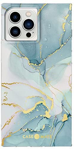 CASE-MATE BLOX Square iPhone 13 Pro Max Case - Glacier Marble [10FT Drop Protection] [Wireless Charging Compatible] Protective Phone Case for iPhone 13 Pro Max 6.7, Anti-Scratch, Shockproof, Matte