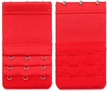 Women Underwear Extension Bra Extender Hook Maternity Accessories Bra Buckle Brassiere Strap(3 Hooks (1PC),red), One Size (AM5EZ05D3VGB)