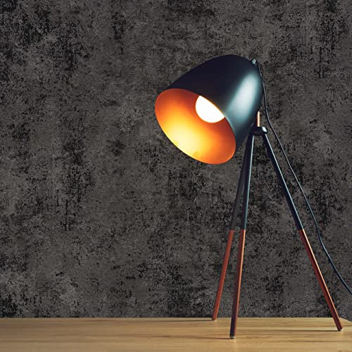 TADESSI Tapete Urban M1-No.428 Vliestapete Schwarz Silber Unitapete Vintage für Wohnzimmer Schlafzimmer Küche