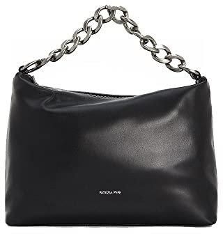 PATRIZIA PEPE Schultertasche Drop Bag Hobo Media, schwarz / silber