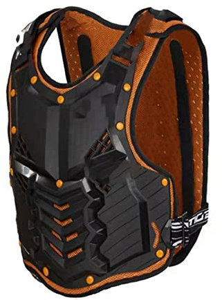 Hcclijo Rodilleras protectoras para motocross, para cuatrimotos, deportes, carreras de motor, rodilleras de seguridad, 003, naranja, L