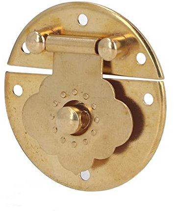 Moraillon en Bronze Antique avec charnières, loquets de Meuble décoratifs Vintage avec 18 vis Fermoir à Cadenas en cuivre pour boîte à Bijoux en Bois, Coffre au trésor(Or)