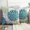 HomeStilez Kissenbezüge Blaugrün und Grau Kissenbezug 50 x 50 cm Blumen Sommer Ganzjährig Blume Moderner Outdoor Kissen Dekokissen Bezug für Sofa Bauernhaus Wohnzimmer Schlafzimmer, 2er-Pack