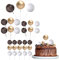 30 Pcs Mini Balloon Cake Topper, Coffee and Gold Foam Balls Cake Decorations, DIY Foam Ball Pearl Ball Cupcake Topper for Baby Shower Wedding Anniversary Birthday Party (White&Gold&Coffee)