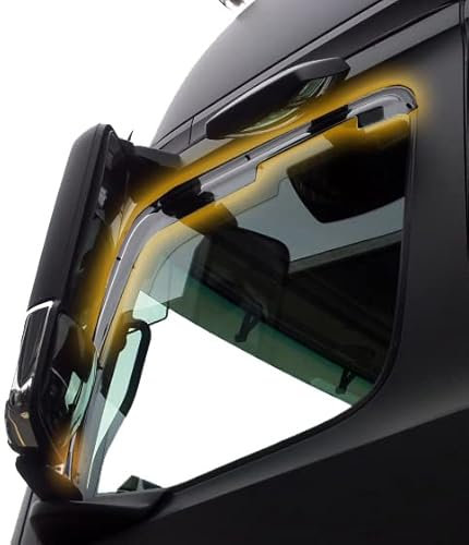 Vordere Windabweiser (1 Set) für die Fahrer und Beifahrerseite-CLS0046097D passend für Volvo FH (3. Generation) L - 2-Door, 2013- Dunkles Material