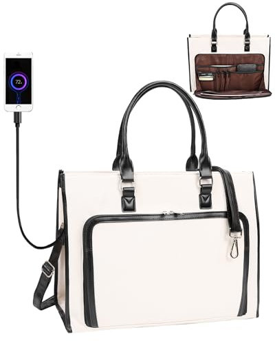 Laptoptasche für Damen, 43,9 cm (17,3 Zoll), Laptop-Tragetasche, Stehtasche, Büro, Arbeitstasche, Aktentasche, Computer-Tragetasche, große Handtasche, Umhängetasche