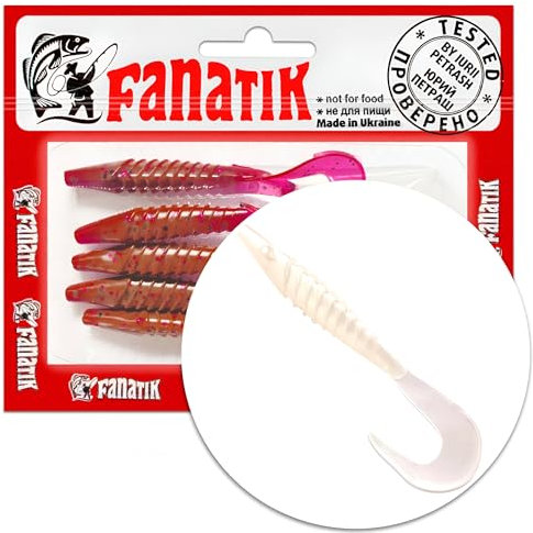 FANATIK Gummiköder BULAVA Twister 2.9 3.9 7.3'' 7-22cm Barsch Hecht Zander Döbel Gummifisch Jig Soft Bait Lure Kunstköder Angeln Köder Baits Lures Softbait (3.9'' 9.9cm 4 STK., 025)