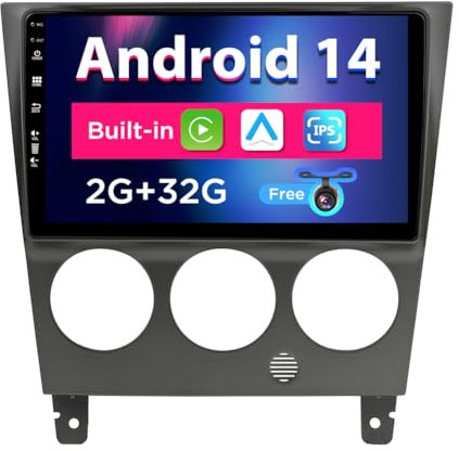 SXAUTO Android 14 IPS Autoradio für Subaru Impreza GD GG (2002-2007) - Eingebaut CarPlay Android Auto - Rückfahrkamera KOSTENLOS - 2G+32G - Lenkradsteuerung DAB Fast-Boot Bluetooth - 2 Din 9 Zoll