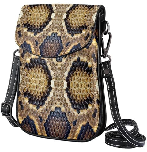 FVQL Umhängetasche für Damen, Geldbörse, Messenger-Tasche, Umhängetasche, Schlangen-Tierhaut-Druck abstrakt