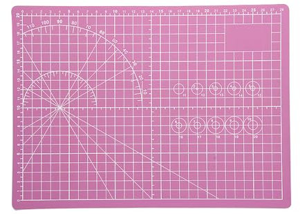 Tapis de découpe A4 en PVC auto-cicatrisant pour tissu, loisirs créatifs, couture, matelassage - Rose