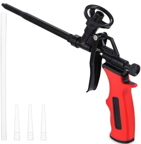 Zawaer Pistola Espuma, Espuma poliuretano, espuma que no necesita limpieza, cuerpo de metal cubierto con PTFE, adecuada para calafatear, rellenar, sellar, uso en el hogar y la oficina