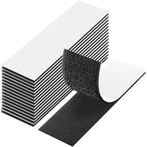 AOLLEN 15 Stück Klettband Selbstklebend Extra Stark, 30mm x 100mm Klettverschluss Selbstklebend, Doppelseitig Selbstklebendes Klettband Schwarz, Klettband Beidseitig Für Wände Boden Gläser