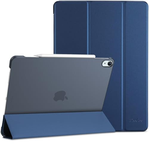 ProCase Hülle für iPad Air 13 Zoll (M3/M2 2025/2024), Dreifache Schutzhülle Case für 13 iPad Air M3 2025/ M2 2024, Dünn Leicht Smart Cover mit Translucent Frosted Rückhülle -Navy