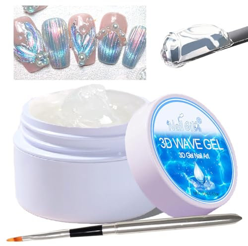NAILGIL 3D Skulptur Nail Gel - Semi-solid Texturgel Carving Nail Glue Gel for Rubbing Mirror Chrome Powder, Sticking Rhinestones and Painting