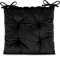 AmeliaHome Stuhlkissen mit Bändern 40x40 cm Sitzkissen Samt Velvet Optik Aleksa Schwarz