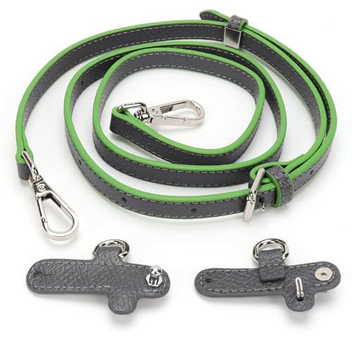 ZOLGINAH Schultergurt für Longchamp Tasche Damen, Umhängegurt für Taschen Schultergurt für Longchamp Mini Bag Straps, No-Punch & Verstellbare, Leder Schulterriemen Riemen für Umhängetasche Graphitgrau