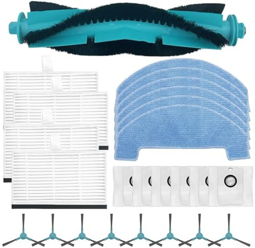 WIIYENA Pièces de rechange pour aspirateur robot Cecotec pour Conga 2499 Ultra Home Advanced Robot Aspirateur, accessoires brosse principale, brosse latérale, filtre, chiffon serpillère, sacs à