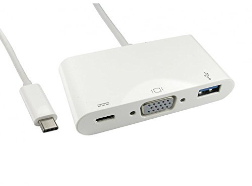 rhinocables USB C Hub Adapter, Slim Type C High Speed Multiport with PD for Macbook, Chromebook (Type C - VGA & USB)