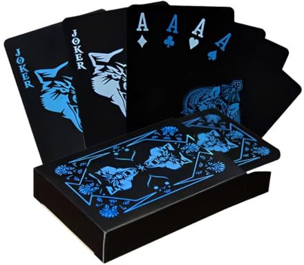 VYIBPDY 1 Deck mit 54 Karten, PVC spielkarten, playing cards, Partyzubehör (WOLF)