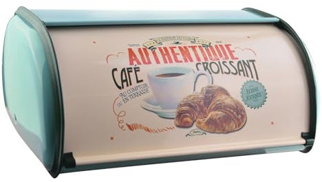 Paneras de metal – Cesta rústica para pan de cocina, contenedor de almacenamiento de pan enrollable, gran caja de almacenamiento de pan para encimeras de cocina en casa