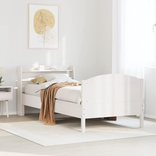 Xichuzi Massivholzbett ohne Matratze Weiß 75x190 cm Kiefernholz, Bett, Bettgestell, Jugendbett, Schlafzimmer Bett, Bed Frame - 3306991
