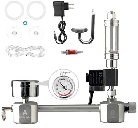 ACAGALA Aquarium DIY CO2 Generator System Kit CO2 Generator System mit Magnetventil Blasendiffusor Kohlendioxid Reaktor Kit für Pflanzen Aquarium