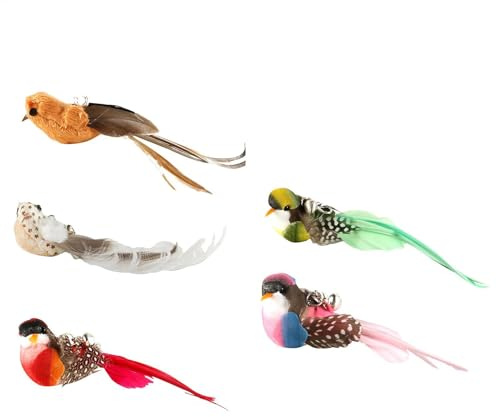 Missmisq 5PCS Interaktives Katzenspielzeug Katzenfederspielzeuge Mit Glocke Versenkbare Katzenangel Ersatz Katzenstab Vogel Katzen Spielzeug Mit Feder Katzen Teaser Spielzeug Feder Katzenspielzeug