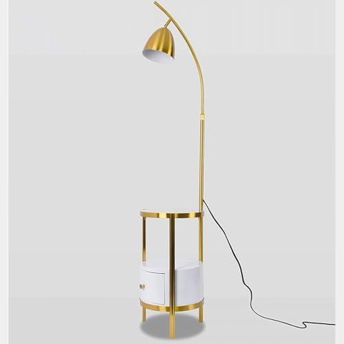 JUSKAQZYI lampadaire Lampadaire lampadaire de Salon Moderne avec tiroir de Table Basse de Charge sans Fil Chambre à Coucher Lampe Debout Lampe à Hauteur Lampe sur Pied