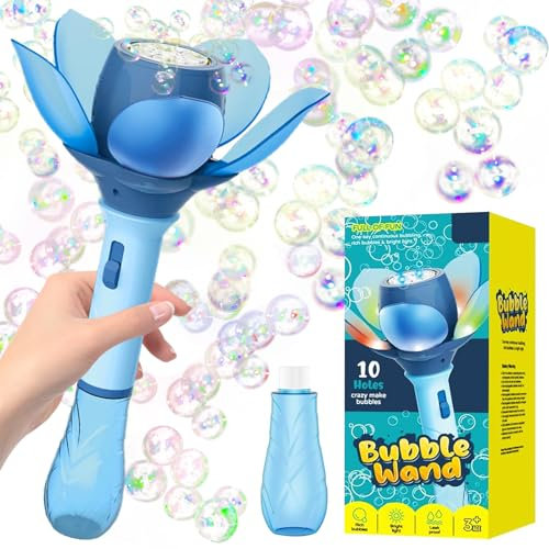 Axinyijia Seifenblasen Blume 10000+ Blasen, Zauberstab Seifenblasenblume Kinder, Blumen Seifenblasenstab für Party Hochzeit