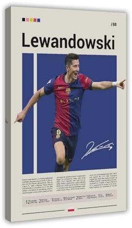 NCUDANK Robert Lewandowski-Poster auf Leinwand, Schlafzimmer, Dekoration, Landschaft, Büro, Raumdekoration, Geschenk, 20 x 30 cm
