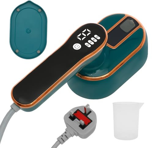 MENIBBLER Travel Steam Iron, Travel Steamer for Clothes, 2 in 1 Portable Garment Steamer LED Display Electric Ironing Machine with Foldable Handle 4 Modes for Clothes Home