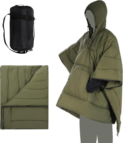 REDCAMP Outdoor Poncho Decke mit Kapuze, wasserdicht, ultraleicht