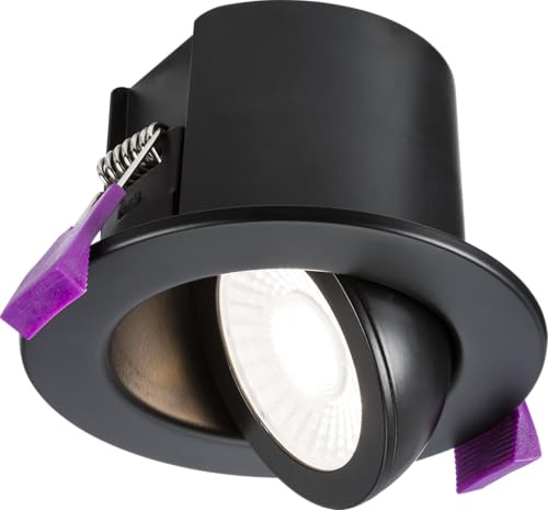 Knightsbridge SpektroLED Evo Tilt - Fire Rated IP65 Downlight with 2 x Wattage and 4 x CCT - Matt Black