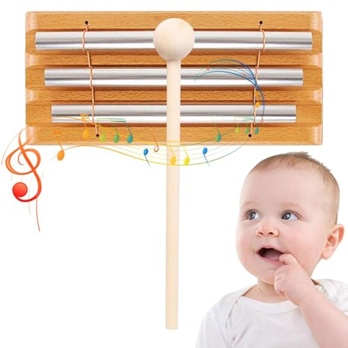 Meditationsglocke – Achtsamkeits-Handglocke – Energie-Glocke | Perkussionsinstrument Erinnerungsglocke | 16,4 cm Balkenstab-Musikinstrument für Gebets-Yoga, ideal für Lehrer und Klassenzimmer
