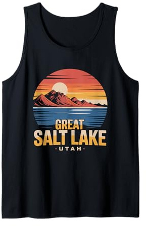 The Great Salt Lake Utah Tourist Vintage Retro Sunset Water Débardeur