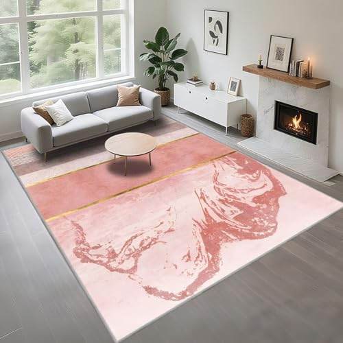 Kunsen Comfortable Gaming Rug pink 180x200cm, Modern minimalist design for living rooms, girls' bedrooms
