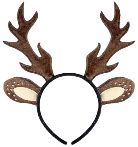 fshxj Rentier Haarreif,Reh Ohren Erwachsene Kinder,Reh Haarreif,Rentier Weihnachten Geweih,Weihnachts Damen Haarreifen,Stirnband Deer Headband,Antlers Mit Ohren,FüR Weihnachten KostüMe ZubehöR