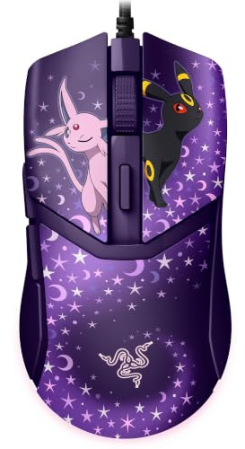 Razer Cobra Édition Pokémon Espeon & Umbreon - Souris de Jeu Filaire légère avec Chroma RGB - 58 g - 8 500 DPI - Câble Speedflex | Édition Mentalo & Noctali