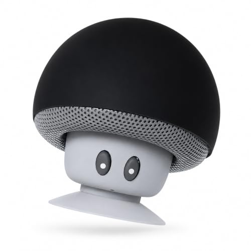 MONTY SOUL - Altoparlante Bluetooth Portatile Mini a Forma di Fungo - Cassa Wireless Compatta per Casa e Viaggio - Bluetooth 5.3 Portatile con Luci RGB (Mushroom 3W) (Nero)