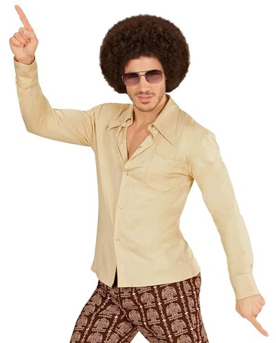 W WIDMANN MILANO Party Fashion - Chemise années 70 pour hommes, Disco Fever, Tenue de fête, Costume de carnaval