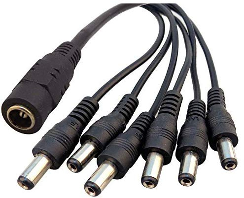Viewi Satellites 1 to 6 DC Power Splitter Cable 5.5 x 2.1mm DC Power Plug to Socket CCTV Extension Lead