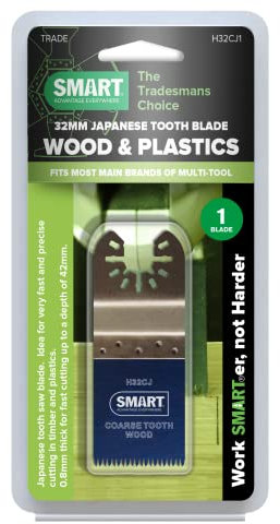 SMART Trade 32mm Japanzahn Sägeblatt für präzise Holzschnitte - Holzsägeblatt für Oszillationswerkzeuge, passend für Bosch, Dewalt, Makita - Werkzeug Zubehör für Handwerker, Heimwerker - Trade Series
