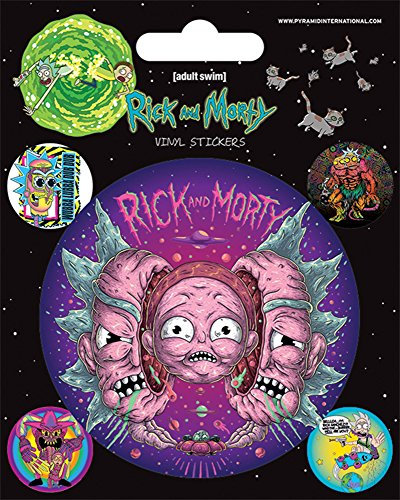 empireposter Rick and Morty - Psychedelic Visions - Film Kino Movie Stickerset Set mit 5 Sticker Aufkleber 10x12,5 cm