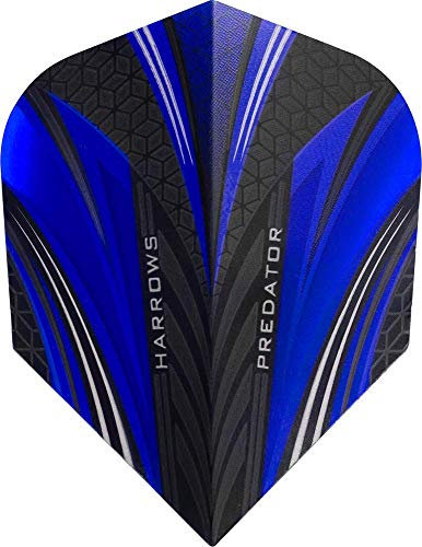 Harrows Prime Standard Dart-Flights, 100 Mikron, 10 Sets (30) (Predator – Blau)