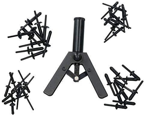 AB Tools Plastic Pop Pot Riveter Rivet Fastener Gun for Car Trims Carpets Seats 40 Rivets