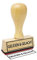 Stemplino® Textstempel - gelesen & gelacht - 50mm x 15mm Holzstempel mit Text Bürostempel Firmenstempel Stempel Büro Text Stempel